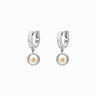 Awe Inspired Earrings Sterling Silver Freshwater Pearl Milgrain Huggie