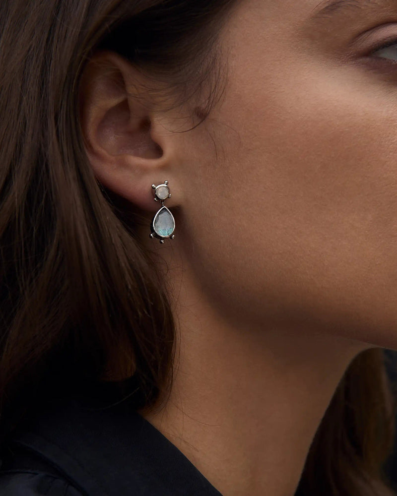 Awe Inspired Earrings Sterling Silver Gemstone Talisman Studs