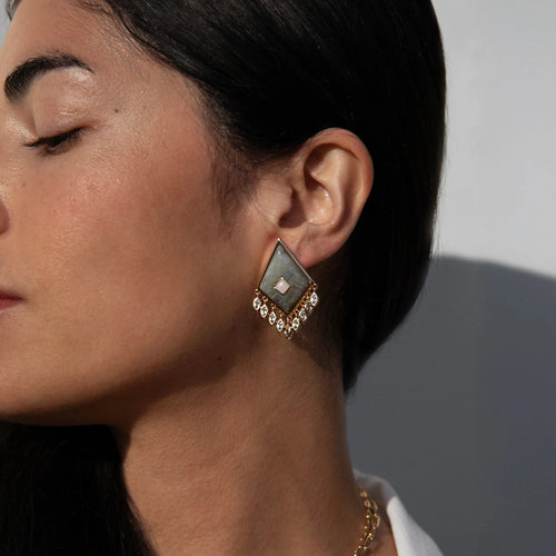 Awe Inspired  Earrings Labradorite Boho Kite Earrings