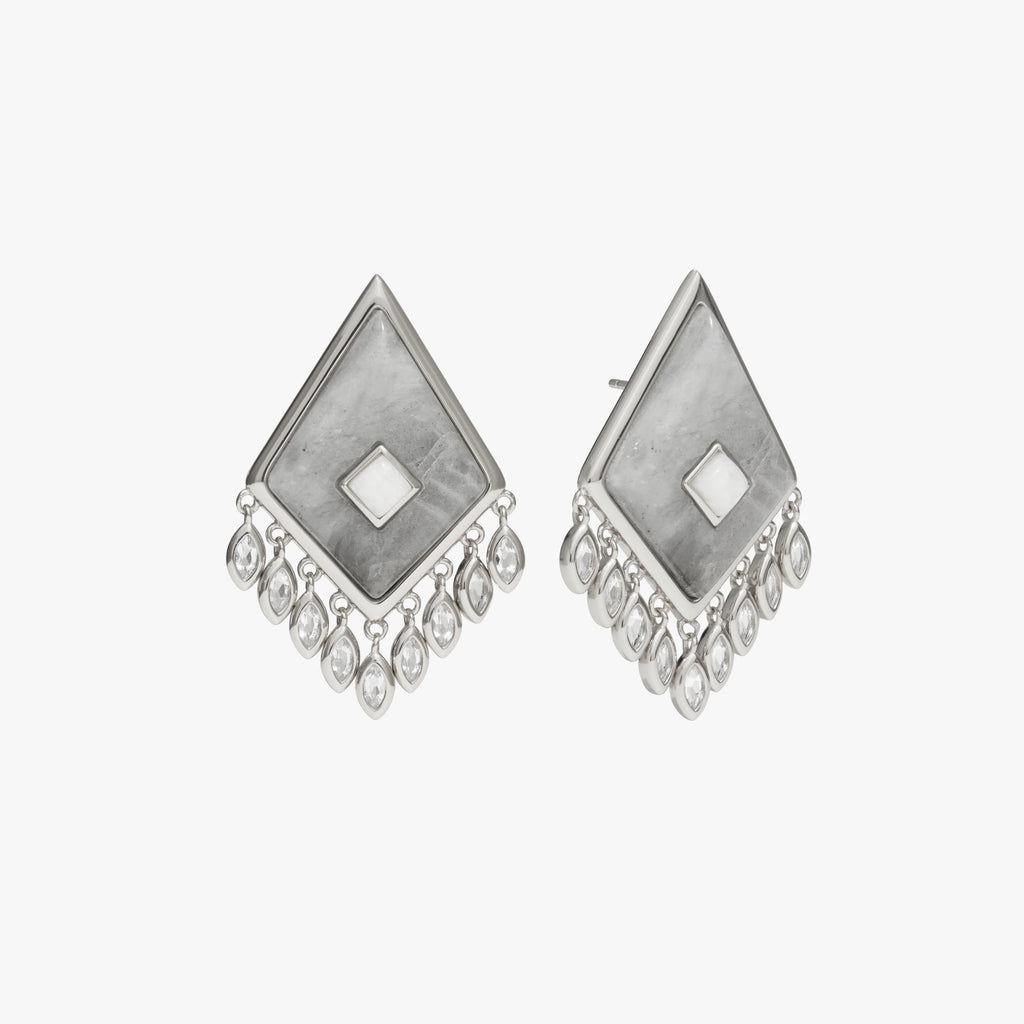 Awe Inspired Earrings Sterling Silver Labradorite Boho Kite Earrings