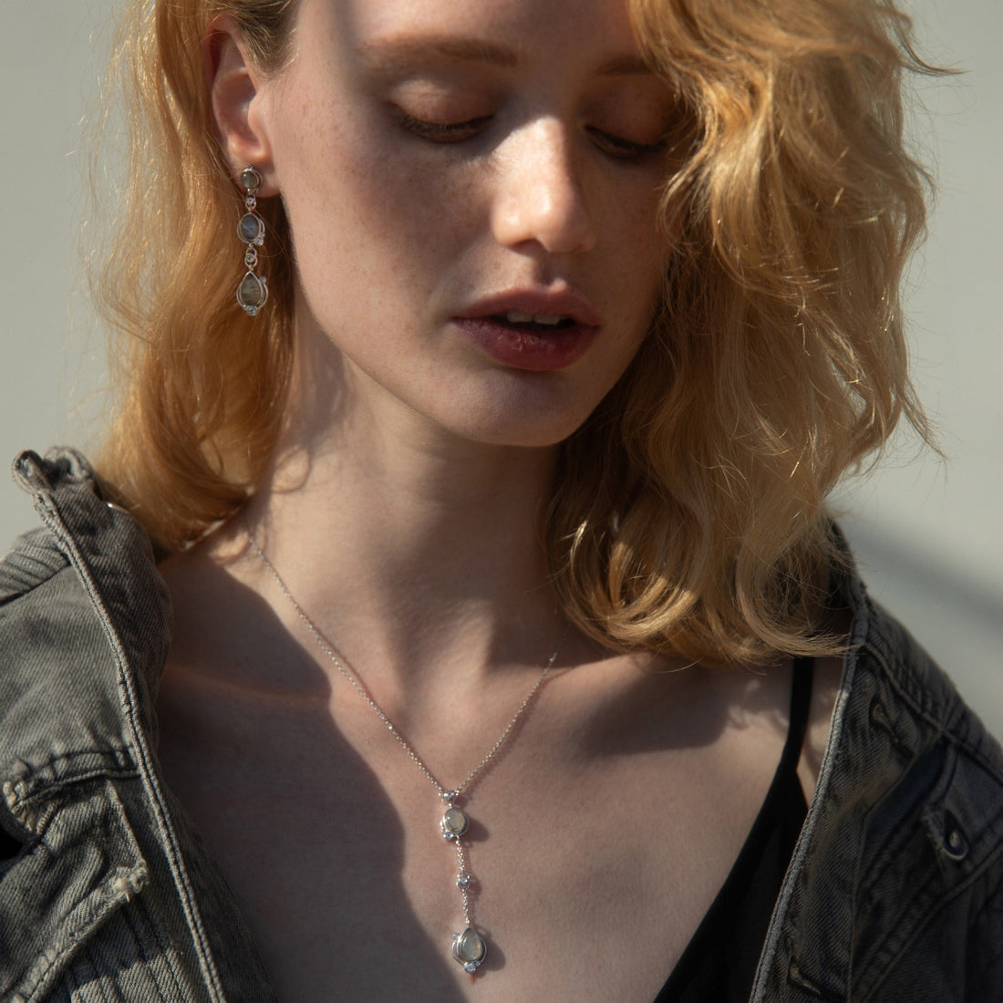 Awe Inspired Earrings Sterling Silver Labradorite Stardrop Earrings