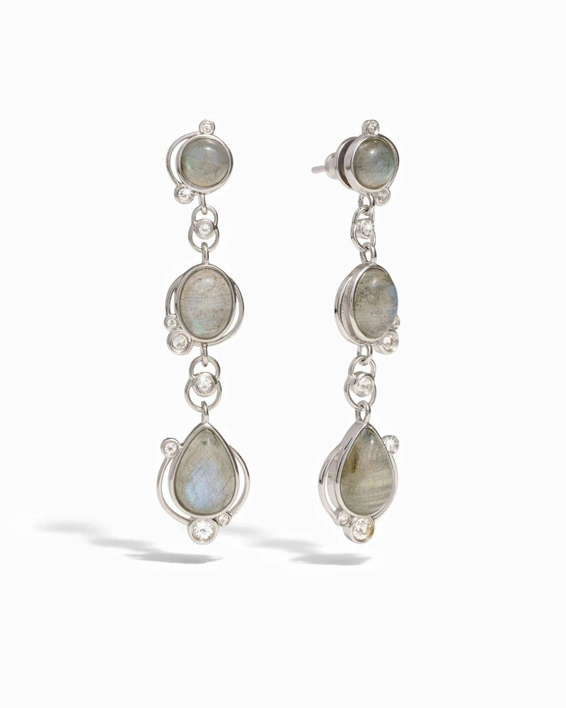 Awe Inspired Earrings Sterling Silver Labradorite Stardrop Earrings