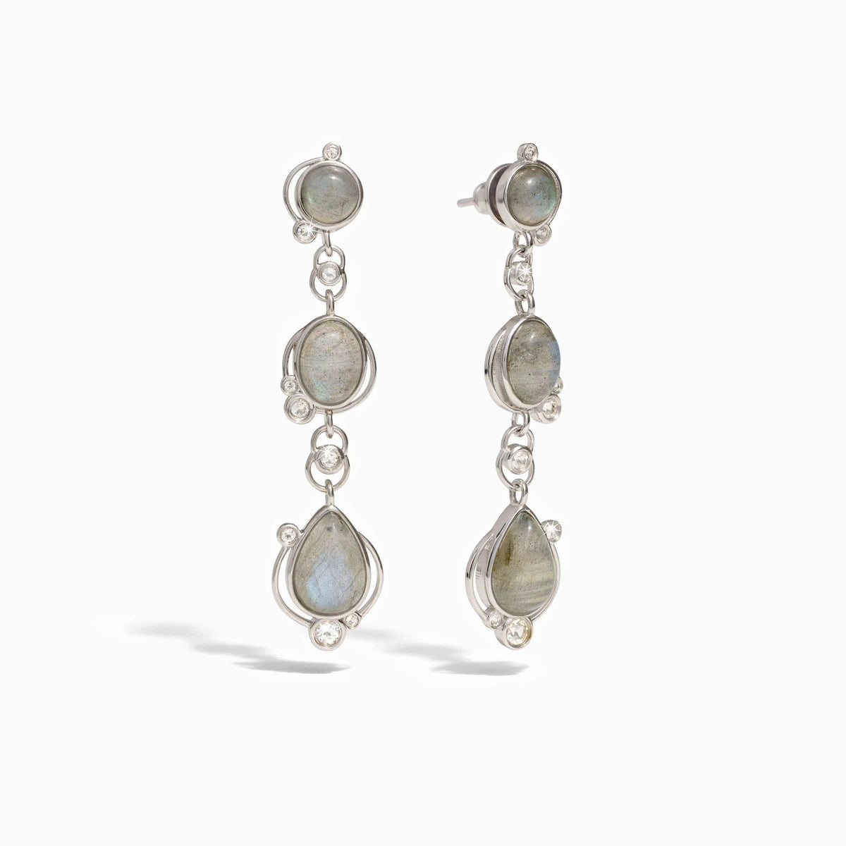 Awe Inspired Earrings Sterling Silver Labradorite Stardrop Earrings