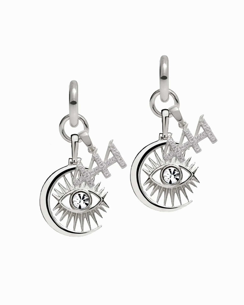 Awe Inspired Earrings Sterling Silver / Pair / 444 Third Eye Earring Set