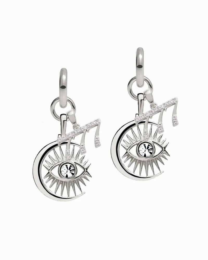 Awe Inspired Earrings Sterling Silver / Pair / 777 Third Eye Earring Set