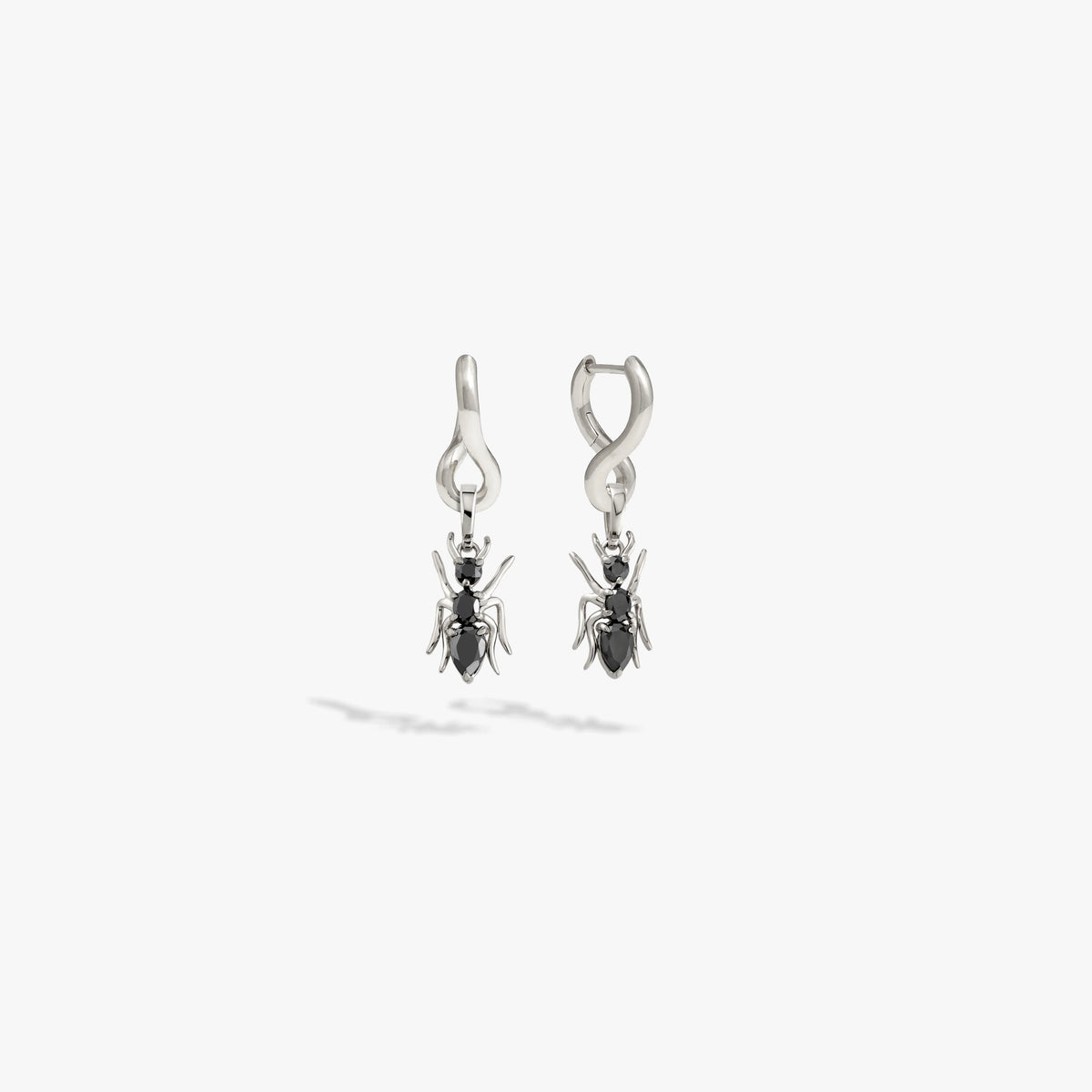 Awe Inspired Earrings Sterling Silver / Pair Hematite Ant Charm Earrings