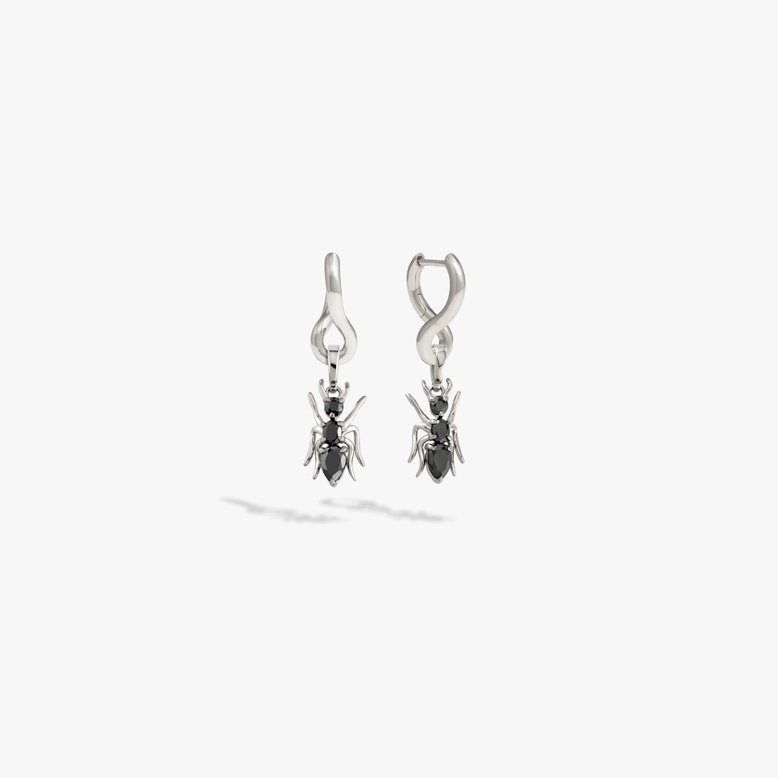 Awe Inspired Earrings Sterling Silver / Pair Hematite Ant Charm Earrings
