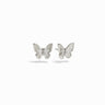 Awe Inspired Earrings Sterling Silver / Pair Pavé Butterfly Studs