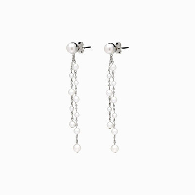 Awe Inspired Earrings Sterling Silver / Pair Pearl Dangle Earring