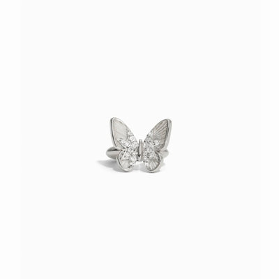 Awe Inspired Earrings Sterling Silver Pavé Butterfly Ear Cuff