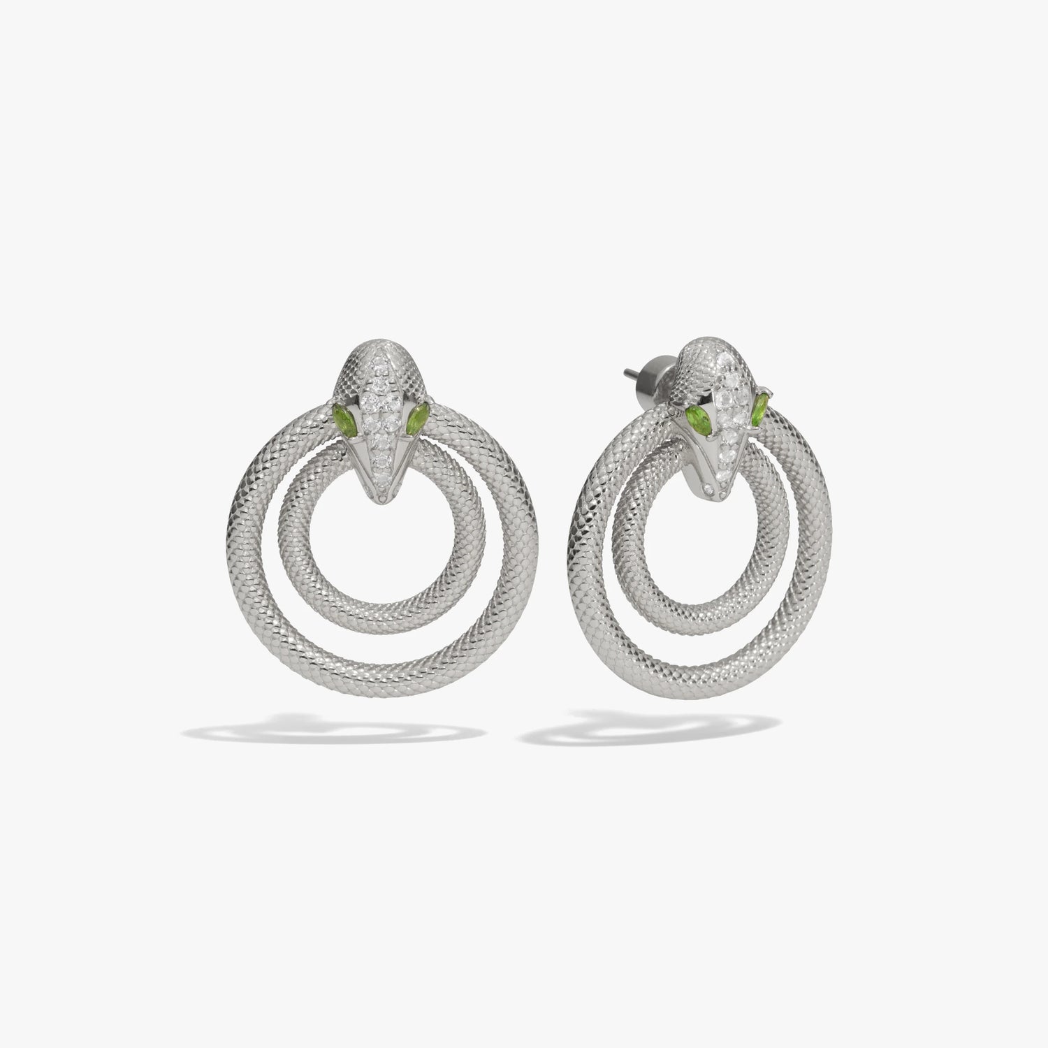 Awe Inspired Earrings Sterling Silver Snake Doorknocker Earrings