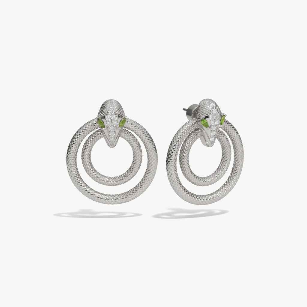 Awe Inspired Earrings Sterling Silver Snake Doorknocker Earrings