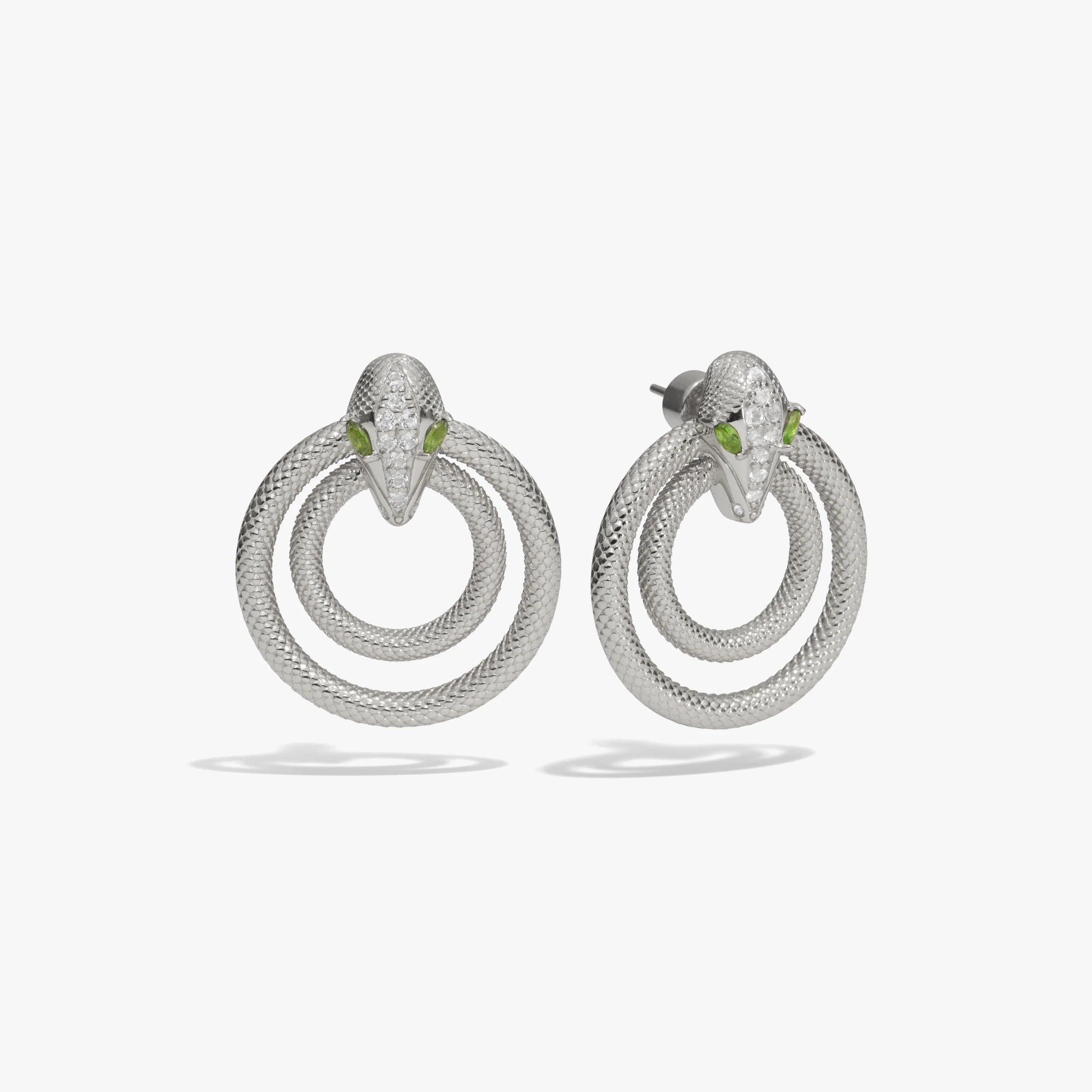 Awe Inspired Earrings Sterling Silver Snake Doorknocker Earrings