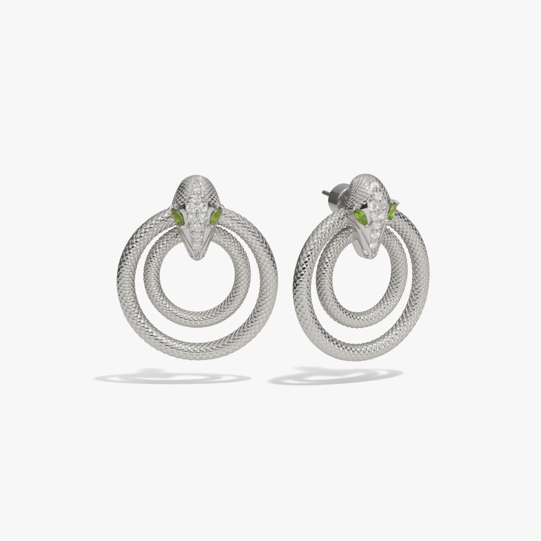 Awe Inspired Earrings Sterling Silver Snake Doorknocker Earrings