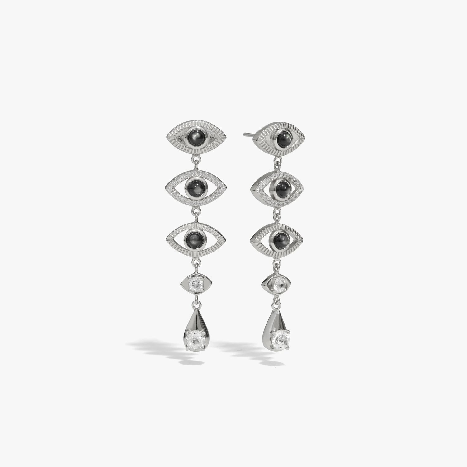 Awe Inspired Earrings Sterling Silver Third Eye Drop Earrings