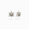 Awe Inspired Earrings Sterling Silver Triple Moon Statement Studs Labradorite