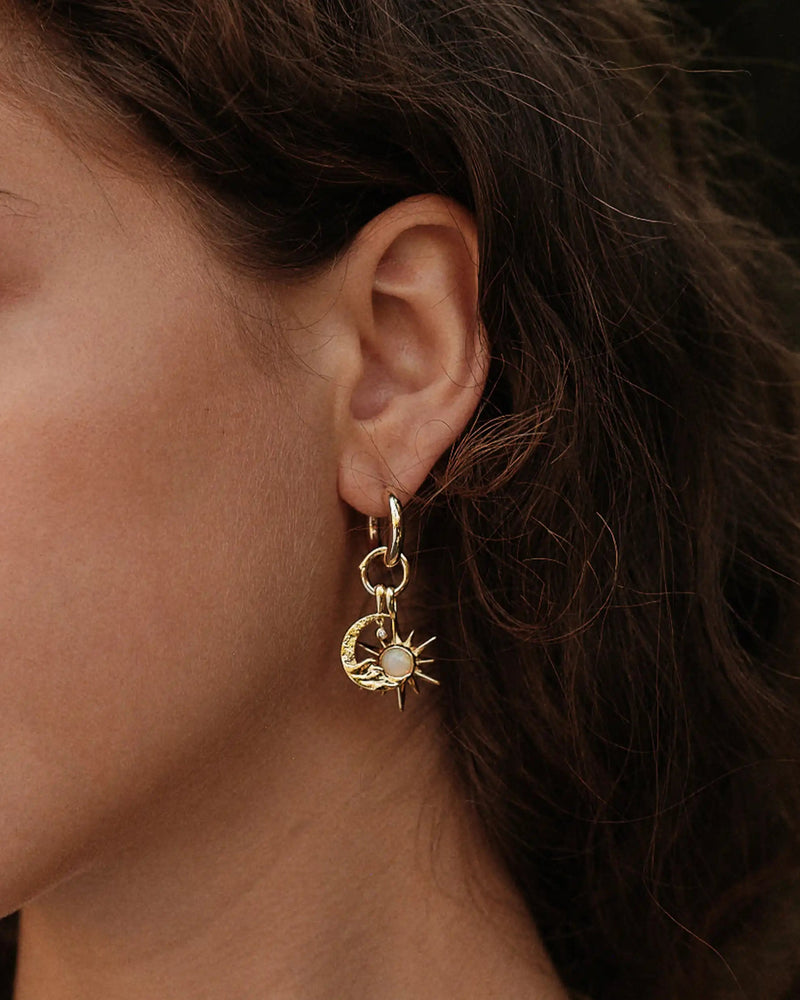 Awe Inspired Earrings Sun & Moon Charm Earring