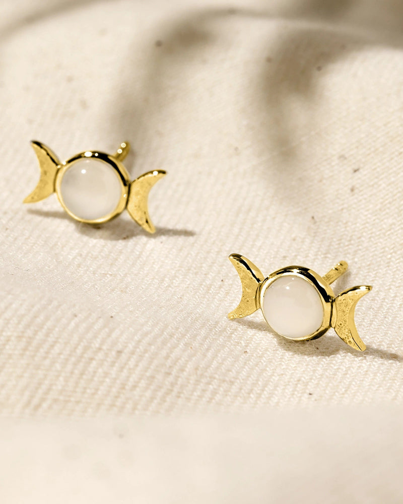 Awe Inspired Earrings Triple Moon Stud Earring