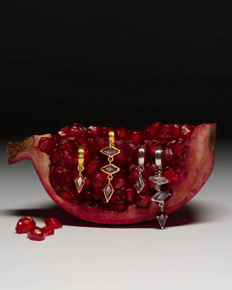 Awe Inspired Earrings Triple Prism Huggies