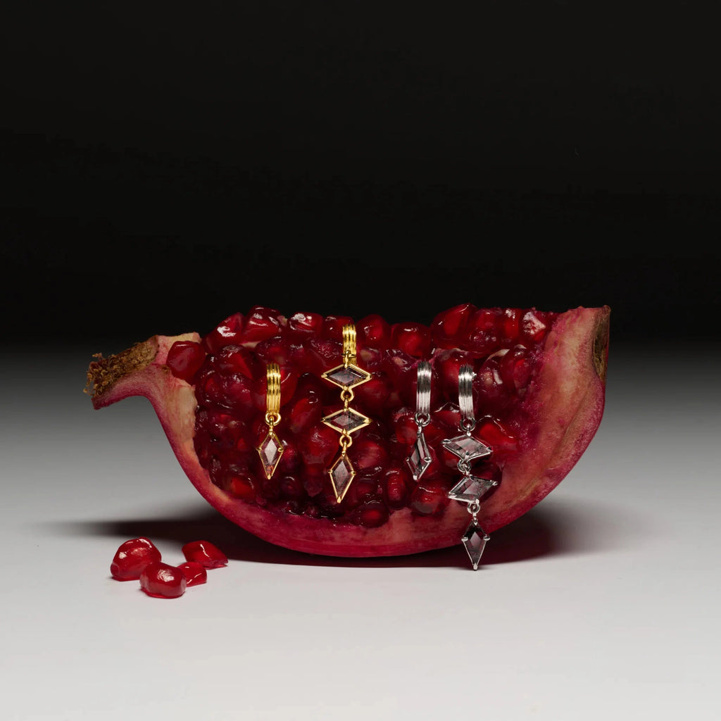 Awe Inspired Earrings Triple Prism Huggies