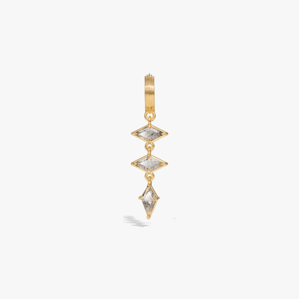 Awe Inspired Earrings Triple Prism Huggies