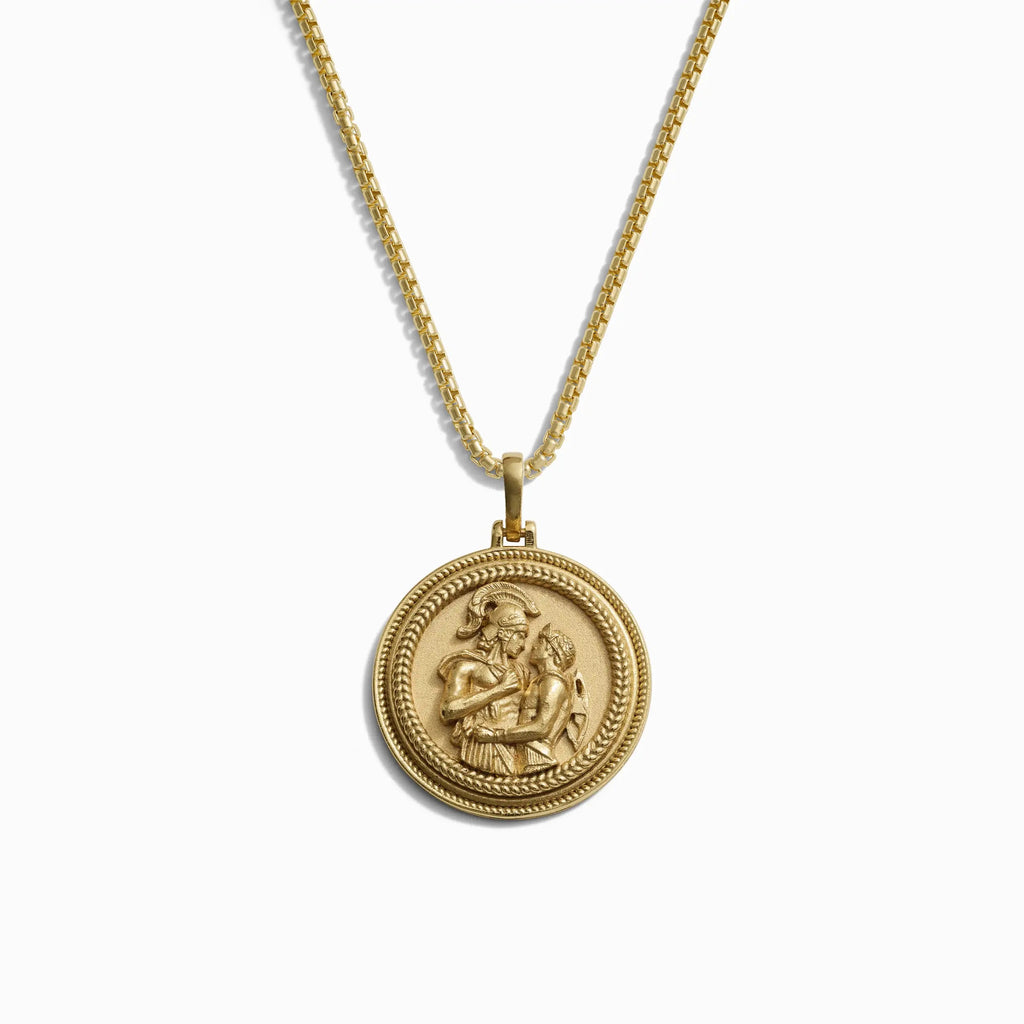 Awe Inspired Men's 14K Yellow Gold Vermeil Achilles + Patroclus Necklace