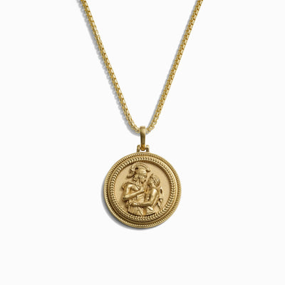 Awe Inspired Men's 14K Yellow Gold Vermeil Achilles + Patroclus Necklace