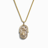 Awe Inspired Men's 14K Yellow Gold Vermeil / Air Element Necklace with 2.1mm Rounded Box Chain