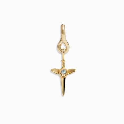 Awe Inspired Men's 14K Yellow Gold Vermeil Men's Flying Dagger Charm Earring