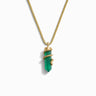 Awe Inspired Men's 14K Yellow Gold Vermeil Men's Green Onyx Crystal Snake Necklace