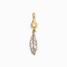 Awe Inspired Men's 14K Yellow Gold Vermeil Men's Mother of Pearl Feather Charm Earring