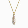 Awe Inspired Men's 14K Yellow Gold Vermeil Men's Mother of Pearl Feather Necklace