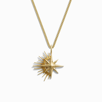 Awe Inspired Men's 14K Yellow Gold Vermeil Men's Shooting Star Necklace