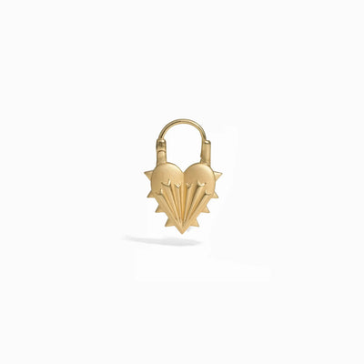 Awe Inspired Men's 14K Yellow Gold Vermeil Single Spiked Heart Earring