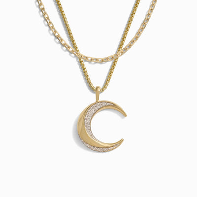 Awe Inspired Men's 14K Yellow Gold Vermeil Twisted Moon Layering Set