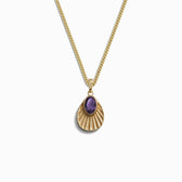 Awe Inspired Men's 14K Yellow Gold Vermeil / Violet Amethyst Men's Aura Necklace