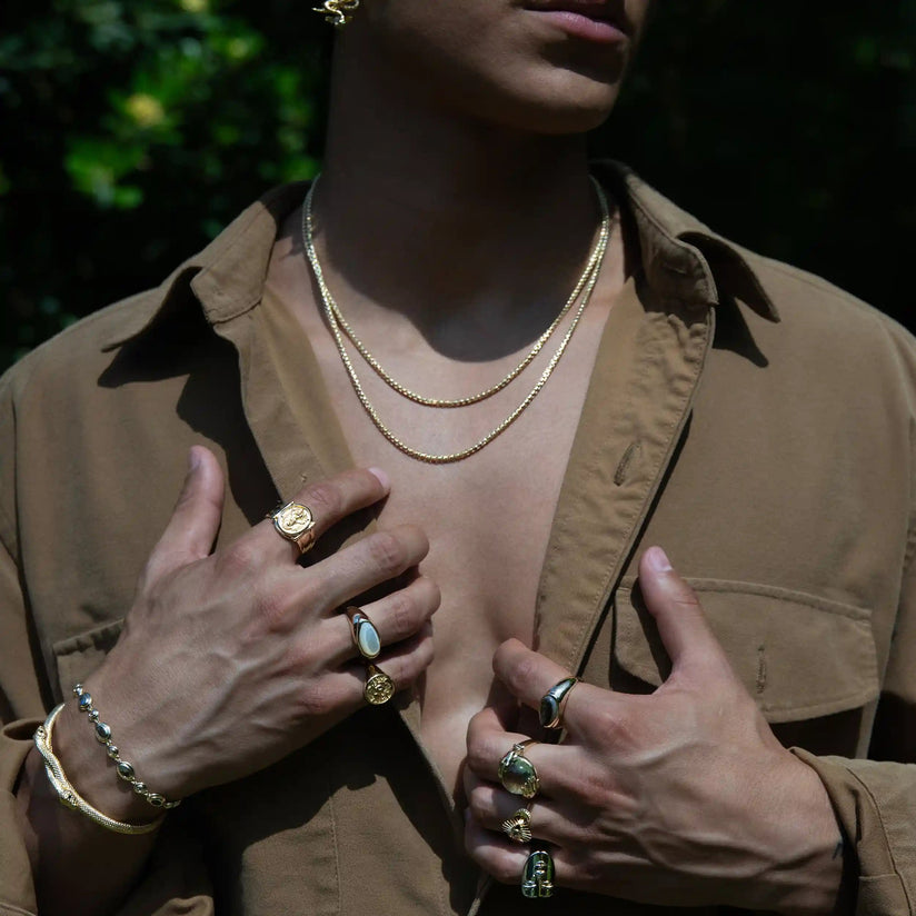 men's white gold necklace