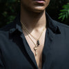 Awe Inspired Men's Black Onyx Crystal Snake Necklace
