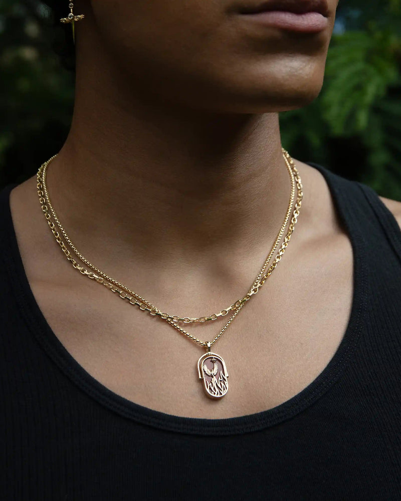 Awe Inspired Men's Element Necklace with 2.1mm Rounded Box Chain