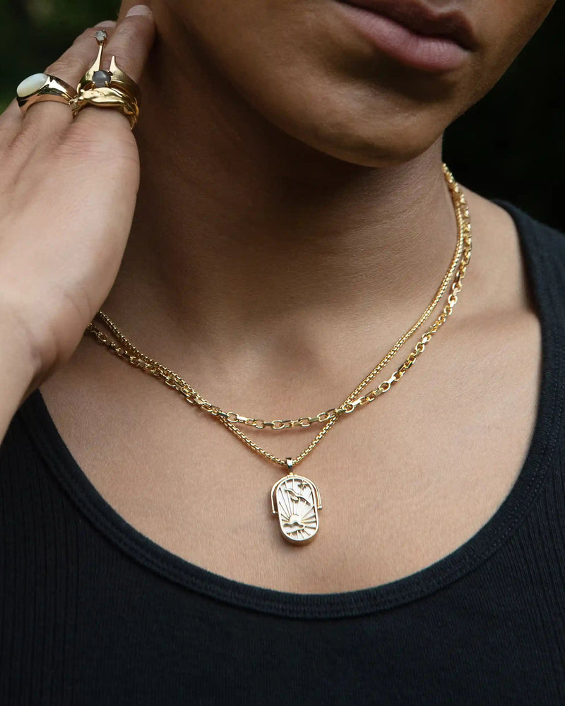 Awe Inspired Men's Element Necklace with 2.1mm Rounded Box Chain