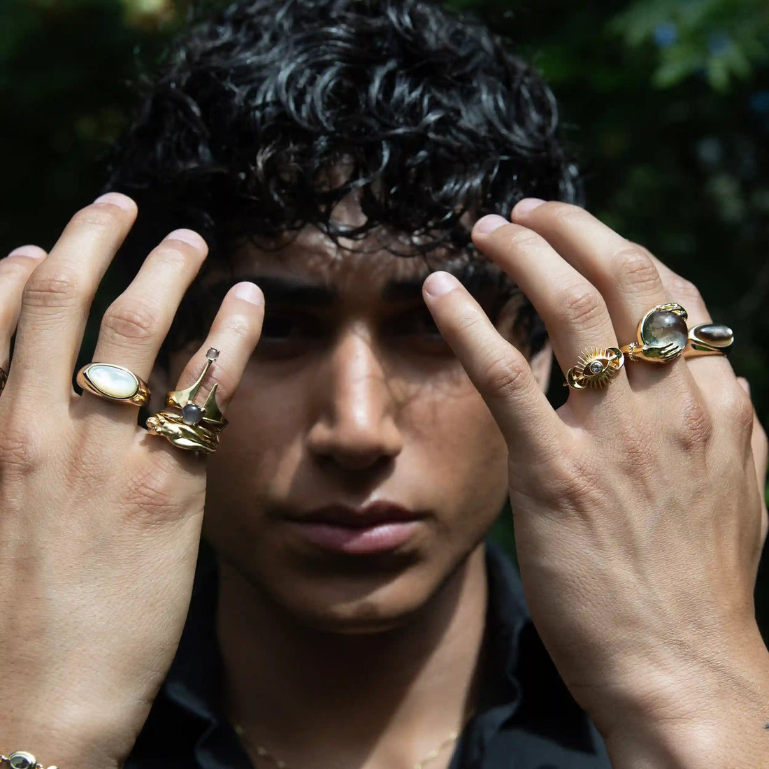 Awe Inspired Men's Green Amethyst Fortune Teller Ring