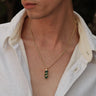 Awe Inspired Men's Men's Green Onyx Crystal Snake Necklace