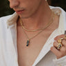 Awe Inspired Men's Men's Onyx Crystal Snake Necklace Set