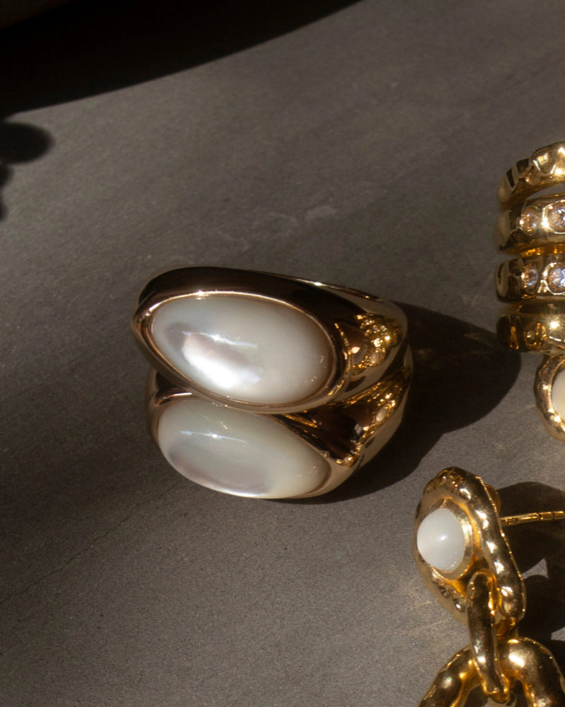 Awe Inspired Men's Mother of Pearl Signet Ring