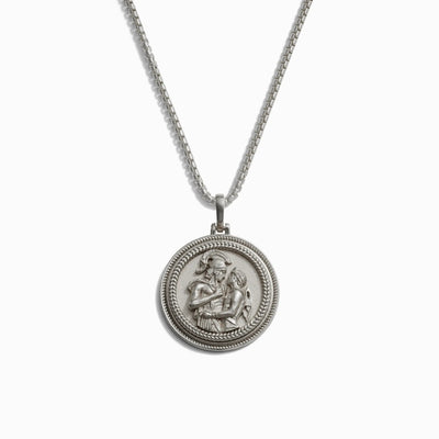 Awe Inspired Men's Sterling Silver Achilles + Patroclus Necklace