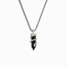 Awe Inspired Men's Sterling Silver Black Onyx Crystal Snake Necklace