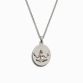 Awe Inspired Men's Sterling Silver / Cancer / 22" Cuban Chain Zodiac Necklace