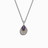 Awe Inspired Men's Sterling Silver / Indigo London Topaz Men's Aura Necklace
