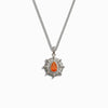 Awe Inspired Men's Sterling Silver / Orange Onyx Men's Aura Necklace