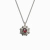 Awe Inspired Men's Sterling Silver / Red Garnet Men's Aura Necklace